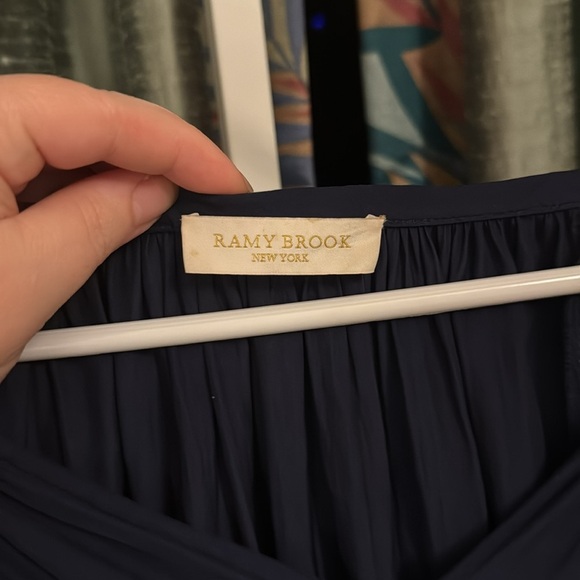 Ramy Brook Navy Blouse Size P Oversized EUC Designer Top - Picture 4 of 6
